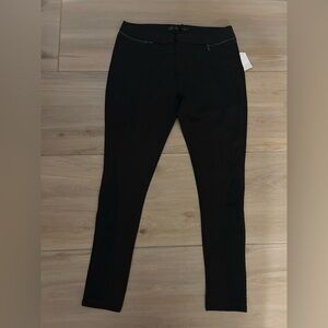 NEW Open Up Black Skinny Zipper Pockets Zippered Pants 30” waist 28” inseam